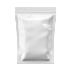 White pouch food packaging mockup isolated transparent, Generative AI