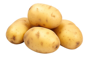 A group of potatoes on a white background - isolated on transparent background
