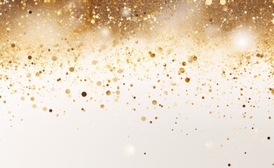 a white background with gold sparks and flying dust, soft and rounded forms, detailed, dotted