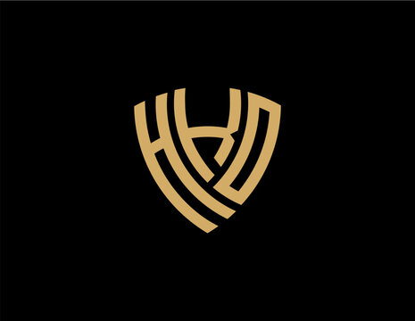 HKO creative letter shield logo design vector icon illustration