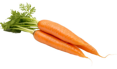 A group of carrots with leaves - isolated on transparent background