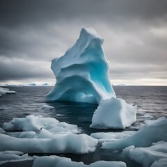 A powerful image of a rapidly melting iceberg in the Arctic Ocean.
