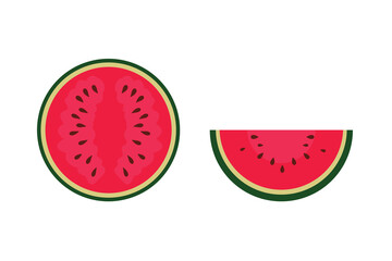 Watermelon vector illustration. Colored illustration in flat style isolated on white background.