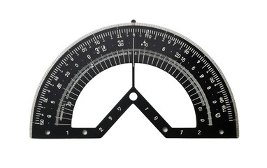 Measuring Angles with a Protractor on Transparent Background - obrazy, fototapety, plakaty