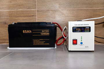 Emergency power supply with a 12V 65Ah battery providing uninterrupted pure sinusoidal alternating...