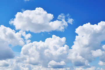 Naklejka na ściany i meble Beautiful blue sky with white clouds background