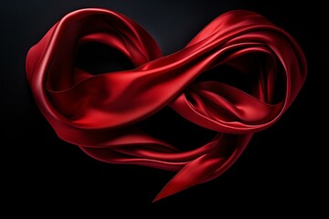 Ribbon shaped like a heart. Generative AI