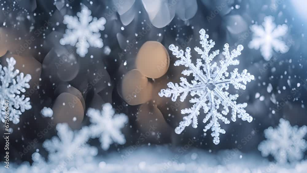 Poster with each passing snowflake, window screen becomes more more covered sparkling layer snow crystals.