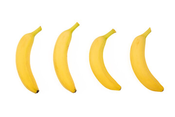 Set of bananas on a white background