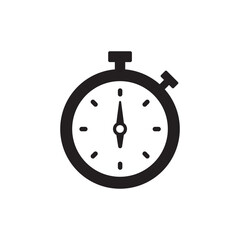 Stopwatch icon, chronometer measurement timekeeping symbol