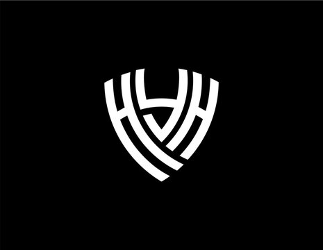 HYH creative letter shield logo design vector icon illustration