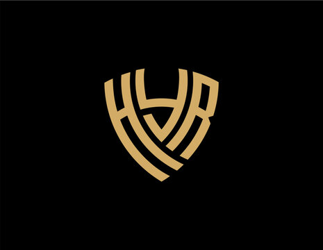 HYR creative letter shield logo design vector icon illustration