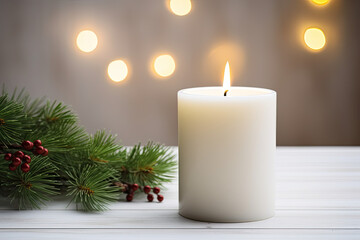 christmas candle and christmas tree