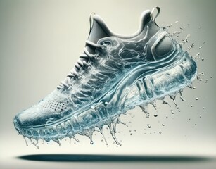 Sports Shoes Made of Transparent Water

