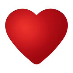 3D Red heart isolated vector illustration on white background.