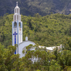 Eglise Notre-Dame des Neiges, cirque de Cilaos, île de la Réunion 