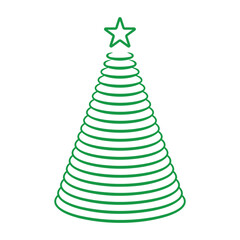 Modern Christmas tree icon symbol line art. vector illustration