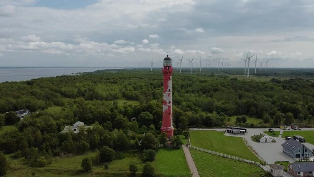 beautiful aerial view of old lighthouse in Paldiski, Estonia