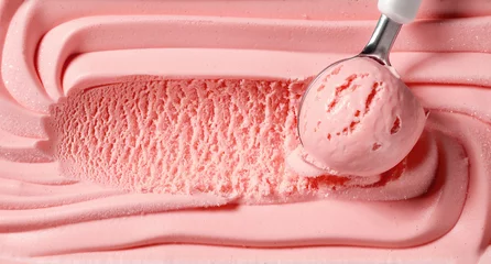 Foto op Aluminium close up of pink ice cream © Mara Zemgaliete