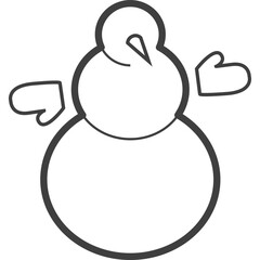 New Year Snowman Line Icon