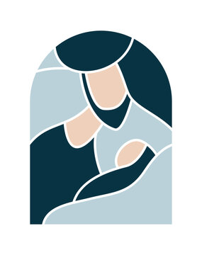 recommend clip art: Color Christmas Vector Christian icon baby Jesus with Joseph. Religious Nativity Scene of Logo illustration. Doodle hand drawn art for web, greeting card, invitation