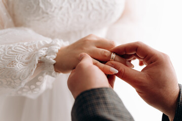 hands of bride and groom