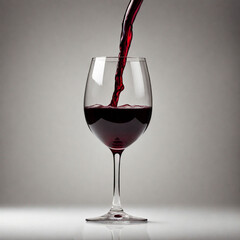 a glass of red wine isolated on white background. ai generative