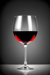 a glass of red wine isolated on white background. ai generative