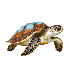 Sea turtle on transparent background PNG. Marine conservation concept.