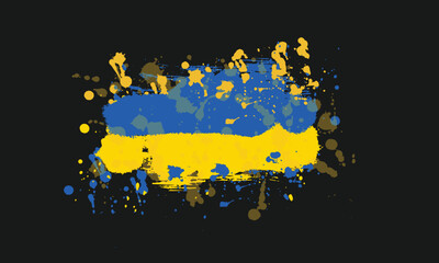 Ukrainian blue and yellow grunge and textured pattern vector abstract background