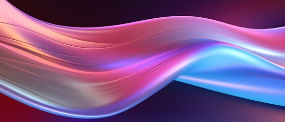 Fototapeta premium iridescent neon curved wave:,abstract fluid motion background, perfect for 3d render, banners, wallpapers, posters, and covers