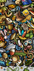 Obraz premium Cartoon vector doodle Australian background
