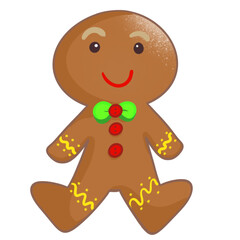 gingerbread man isolated on white