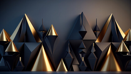 Background with triangular geometric shapes pyramids - obrazy, fototapety, plakaty