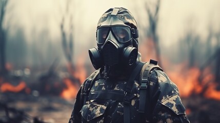 Survival of a warrior on a toxic battlefield - obrazy, fototapety, plakaty