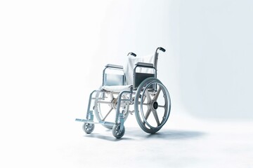 Fototapeta na wymiar White wheelchair on a white background for disabled individuals. Generative AI