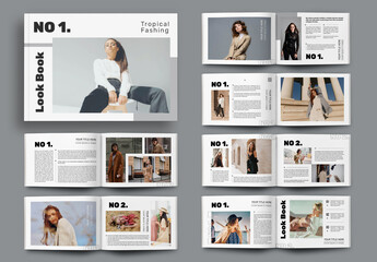 Fashion Look Book Magazine Template Landscape