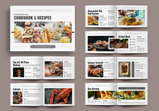 Cook Book Recipe Book Brochure Template Landscape