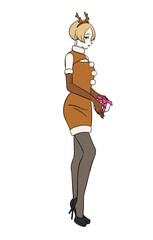 クリスマスにコスプレをする女の子