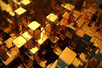 Abstract gold design. Generative AI