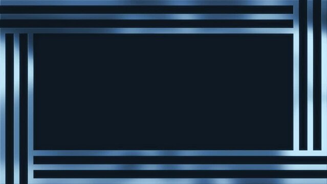 shining siver art deco frame animation on dark background, 4k uhd loop