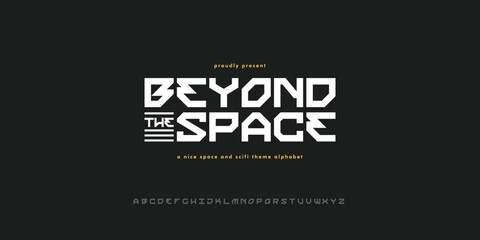 Simple futuristic alphabet typography font vector for logo and branding	