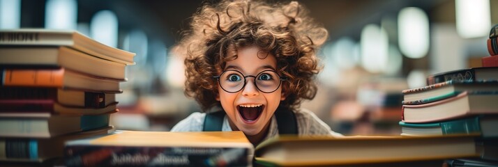 Enthusiastic Kid Immersed in Back to School Adventures, Generative AI - obrazy, fototapety, plakaty