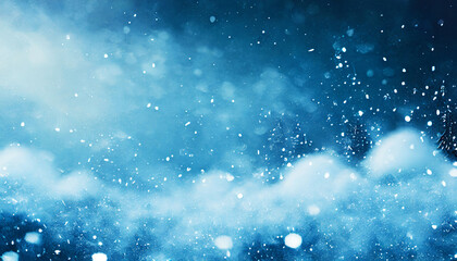 Arrière-plan de neige, glace, givre et nuages. Concept frais, froid et gelé. - obrazy, fototapety, plakaty