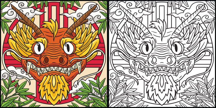 Year of the Dragon Dragon Head Illustration