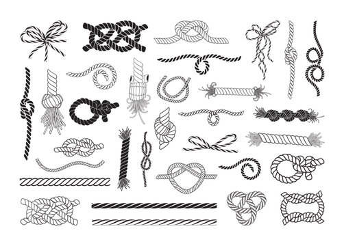 Rope vector bundle, Rope clipart, Rope silhouette.	
