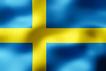 Sweden - textile flag - 3d illustration
