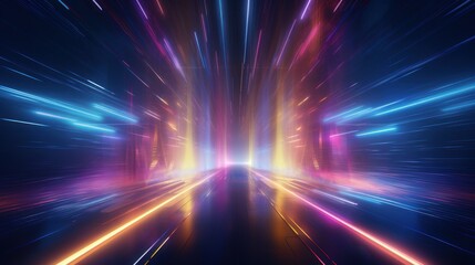 Obraz premium concert stage with lights and rays, ready for the holiday