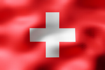 Obraz premium Switzerland - textile flag - 3d illustration