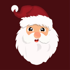 Cute Santa Claus head vector. 